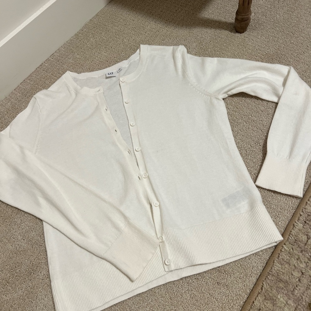 GAP Cream Button-Up Lightweight Cardigan